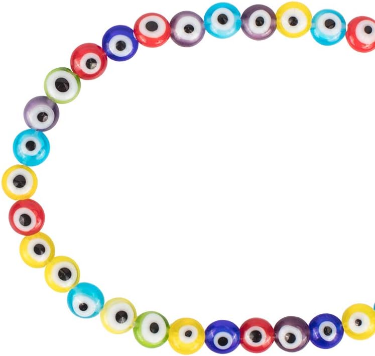 NBEADS 1 Strand (About 64pcs) Mixed Colors Flat Round 6mm Handmade Spacer Beads for Bracelets Necklaces Jewelry Making - Image 5