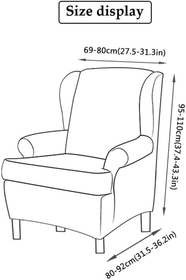 SINKITA Armchair Chair,Stretch Wingback Chair Covers Furniture Protector Couch Soft with Elastic Bottom,Spandex Jacquard Fabric Wing Chair Slipcover-Cream color-2Piece: Home & Kitchen