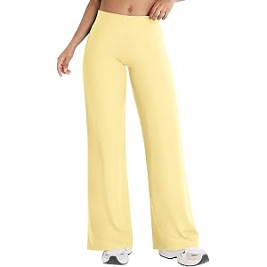 YEOREO Ease Women Low Rise Straight Leggings Workout 31.5"/33" Yoga Pants | No Front Seam, Wide Leg, Gym, Hidden scrunch