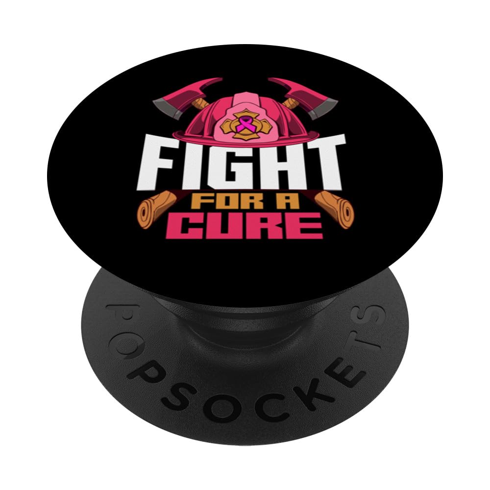 Fight For A Cure Firefighter Breast Cancer Awareness PopSockets Swappable PopGrip