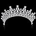 BABEYOND Crystal Queen Tiara Birthday Crown Rhinestones Pageant Quinceanera Crown Prom Princess Tiara Crown Bridal Wedding Crown Tiara Headband (Silver)