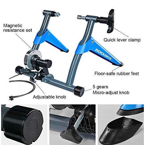 Portable Indoor Bike Trainer Stand,Quiet and Smooth Magnetic Resistance Bicycle Exercise Stand Constructed with Durable Steel - 8 Levels Adjustable Resistance for 700c or 26" to 29" Wheels Sizes