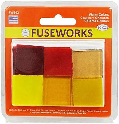 Fuseworks Warm Colors 90 Coe Fusible Glass Squares