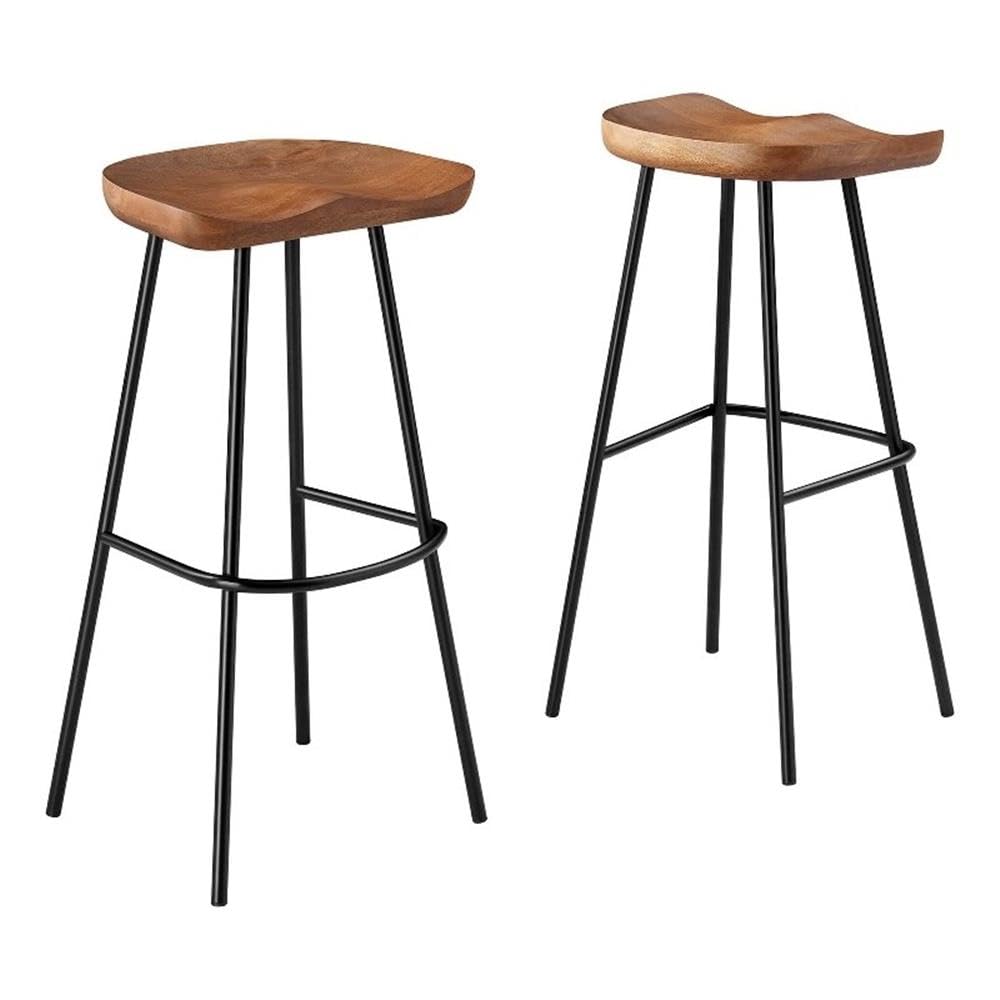 Photo 1 of ***DAMAGED - 1 OF THE STOOLS IS BROKEN - SEE PICTURES***
Modway EEI-6742-WAL Concord Backless Wood Bar Stools - Set of 2, Walnut