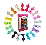 Solid Grosgrain Ribbon Infants Baby Toddlers Hair Bow Alligator Clips 20pcs 2
