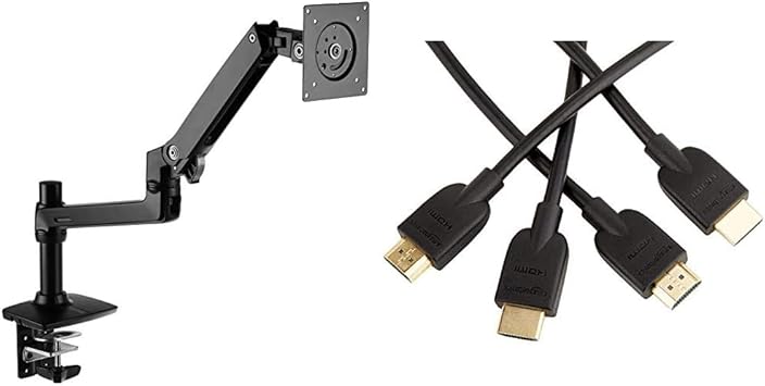 Amazon Amazonベーシック モニターアーム シングル ハイスピードhdmiケーブル 1 8m 2本セット Amazonベーシック Amazon Basics Hdmiケーブル