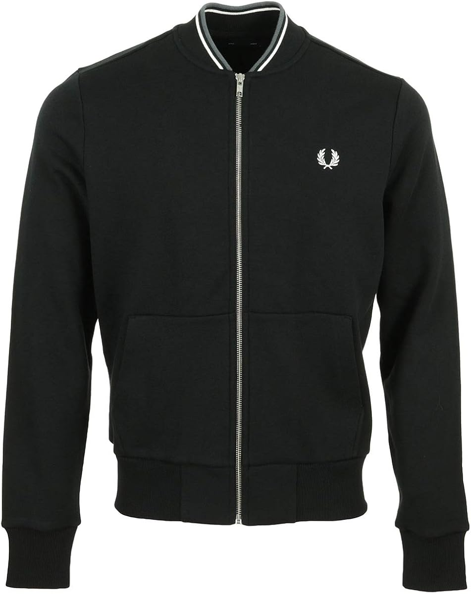 Fred Perry Zip Through Sweatshirt, Sports Jacket - Black - Large: Amazon.co.uk: Clothing