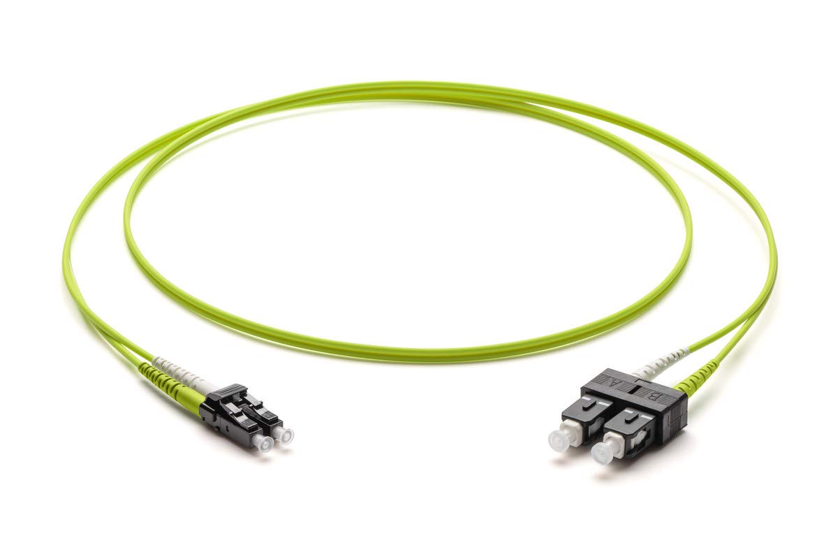 Corning Multimode Duplex LC PC Duplex to SC PC Duplex OM5 Fibre Optic Patch Cable 2x 2.0 mm
