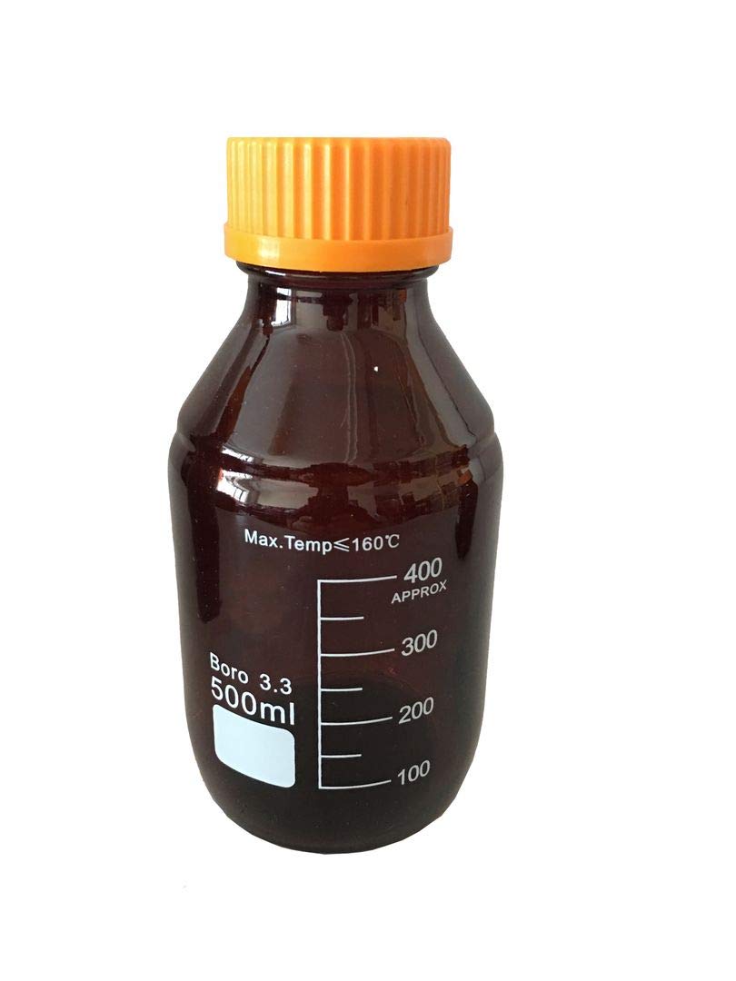 KimLab 500ml Borosilicate Glass Amber Graduated