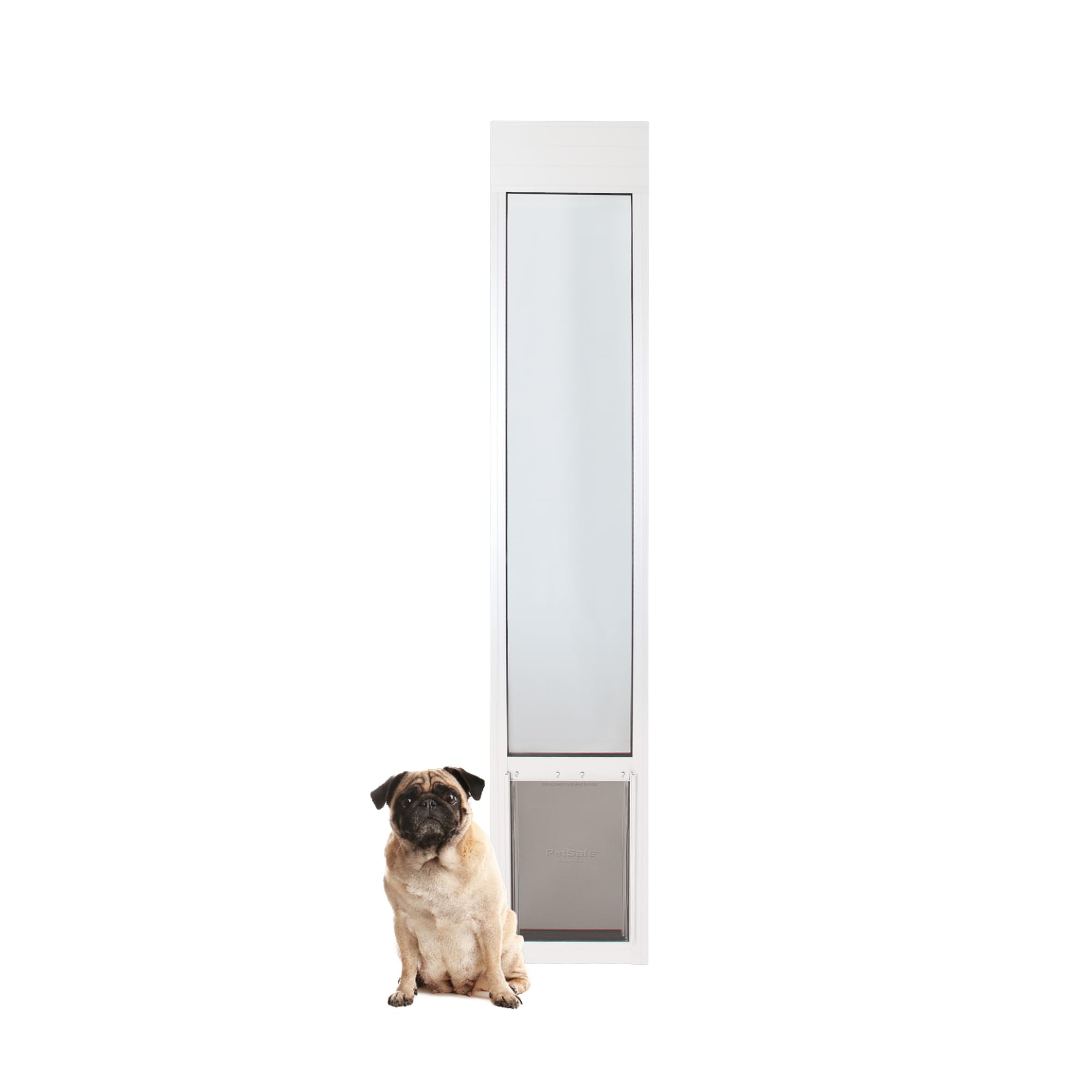 Photo 1 of PetSafe Sliding Glass Pet Door - No-Cut DIY Install Doggy Door for Renters - Aluminum Frame - Adjustable Height 91 7/16" to 96" - Ideal for Medium Dogs Up to 40 lb - White