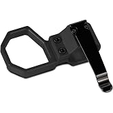 Triton Cottos 6061 T6 Aluminum Flashlight Ring for Most 1" Flashlights with Detachable Pocket Clip, Flashlight Retention Ring