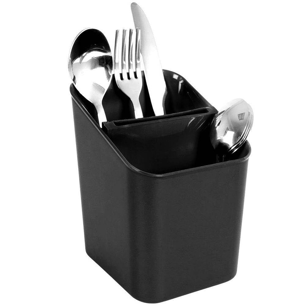 Vilde Drainer Cutlery Organiser Draining Basket for Cutlery Kitchen Utensils Black 14 x 11 x 16 cm