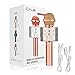 Calie Bluetooth Wireless Karaoke Microphone,Portable Bluetooth Speaker Player,Selfie Function for Apple iPhone Android Smartphone-Rose Gold