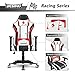 DESINO Gaming Chair Racing Style Ergonomic Swivel Rolling Computer Chair Video Game Desk Chair with Headrest and Adjustable Lumbar Support for Adults (Red)