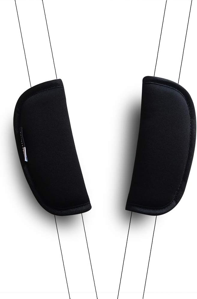 SeedFuture 2 Piece Baby Stroller Car Seat Strap Covers Black