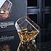 MyGift Tilting Whiskey Scotch Glass, Diamond Shape Liquor Snifter (10oz), Set of 4