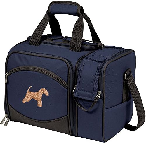 Cherrybrook Dog Breed Embroidered Malibu Picnic Bag - Navy - Lakeland Terrier