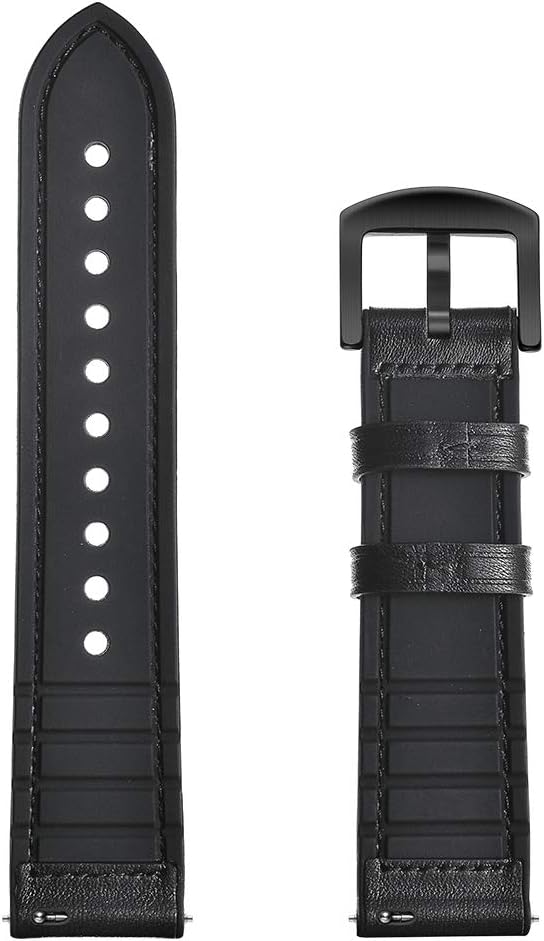 AISPORTS Compatible with Samsung Galaxy Watch 3 45mm Strap for Women Men 22mm Soft Breathable Leather Silicone Hybrid Sport Wristband Bracelet Replacement Strap for Samsung Galaxy Watch 46mm/Gear S3 - Image 5