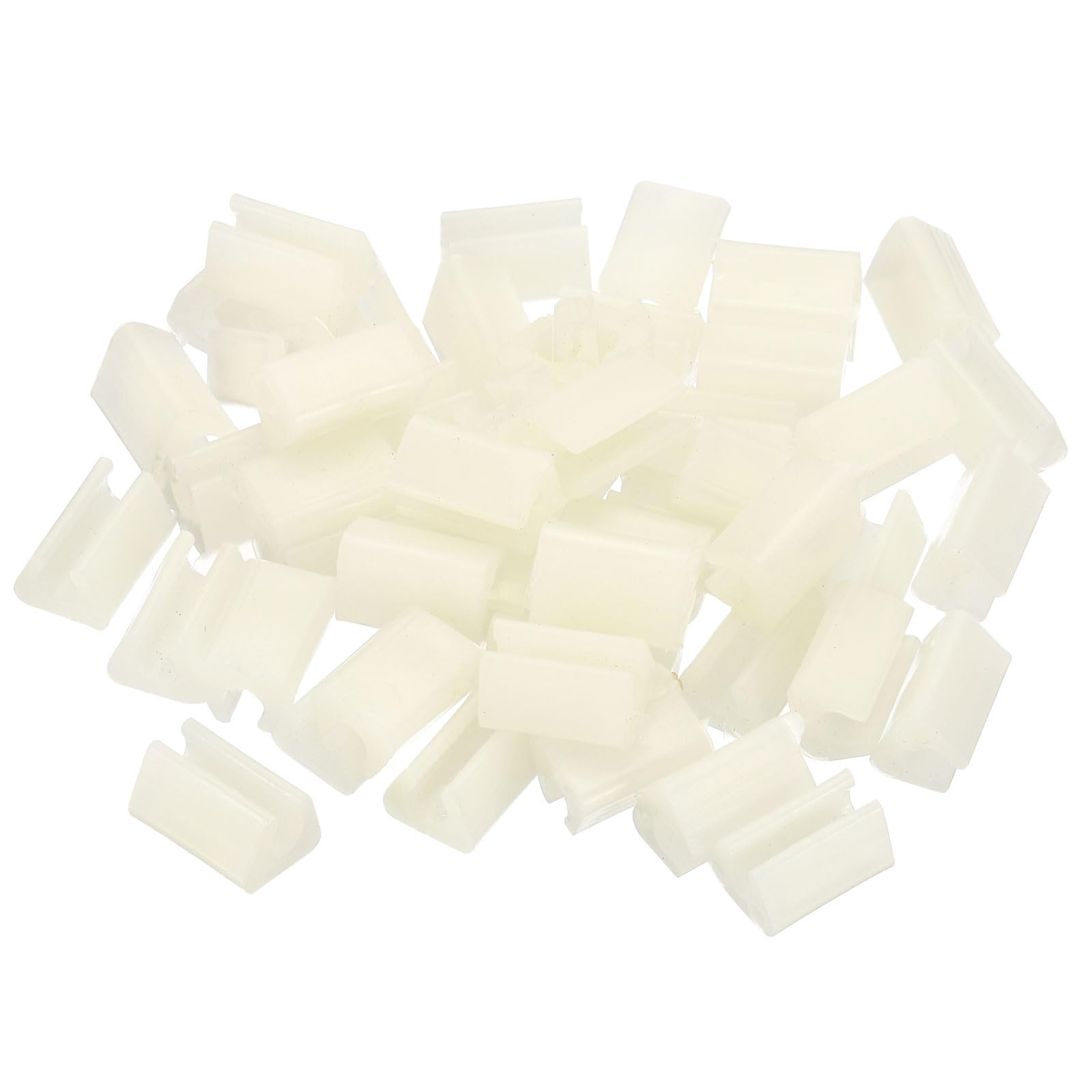 PATIKIL Kitchen Sink Rack Feet, 50 Pack 4mm ID Plastic Sink Protective Replacement Feet Wire Bumpers Protector for Kitchen Sink Grid, White