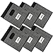 Homyfort Foldable Cloth Storage Bins Cubes, 12x12 Fabric Boxes Baskets Container for Toys,Closet,Shelf,Nursery with Dual Plastic Handles,Black with Pattern Large Set of 6