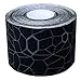 THERABAND Kinesiology Tape, Black/Gray, 1 Roll, with XactStretch Indicators, Long-Lasting Athletic Tape for Shoulder & Knee, Latex-Free Sports Tape, Water Resistant, Cut-to-Length