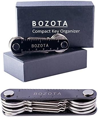 Compact Key Organizer – Smart Key Holder with Built-In Grid (2 inch Scale Ruler) – Black Zinc Alloy Key Storage up to 12 keys – Gift Box Package
