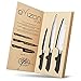 Evizonstyle Chef Knife Set, Set of 3 Super Sharp Knives with Carbon Steel Blades and Airflow Design for Easier Slicing, Dishwasher Safe, Best for Home and Professional Kitchen Use, Eco-Packaging