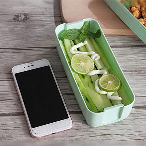 Zhuygba Cube Lunch Box, 3 Layered Partition Portable Multifunctional Lunch Boxes, Microwave Oven Boxes for Home Office Outdoor