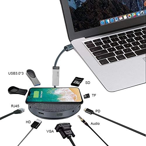 Usb C ハブ Macbook Pro 手数料無料 12in1 Type C Qi ワイヤレス充電器 Hdmi 4k Usb3 0 高速データ転送 Microsd Vga Lanポート マルチusb C Tf Rj45 Sd