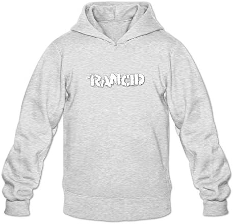 Rancid Logo Logo 100% Cotton Ash Long Sleeve Hoodie For Teenagers Size M