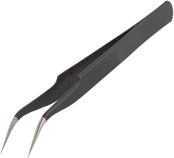 Oumosi Stainless Steel Tweezers Fondant Cake Decorating Tweezers with Curved Head for Cake