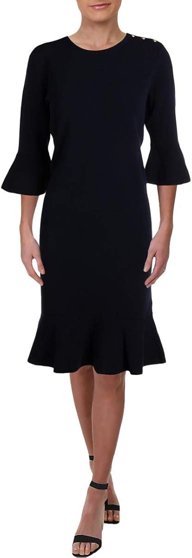 elbow sleeve work dress