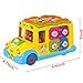 fisca Intellectual Musical School Bus, Learning Educational Toys for Baby & Toddler, Electronic Car with Lights for 1 2 3 Year Old Boys and Girls