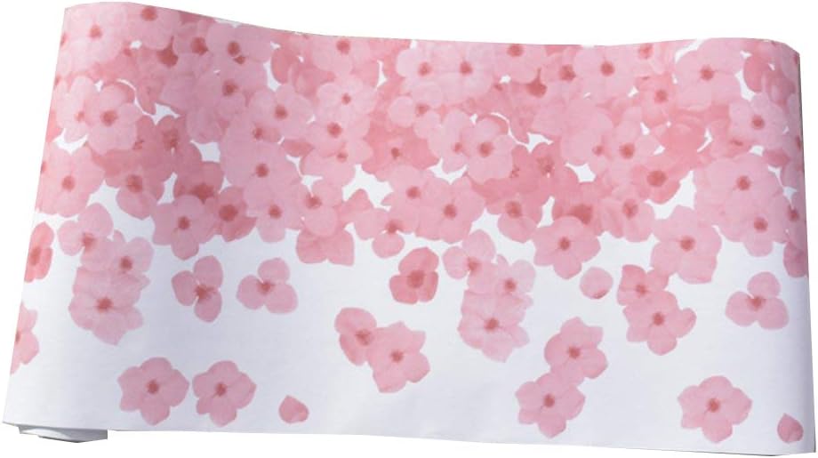 Pink Petals Floral Wallpaper Border Peel and Stick Vinyl Contact Paper Shelf Drawer Liner 11.8 Inches by 9.8 Feet
