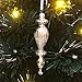 glasburg Mercury Glass Christmas Drop Finial Ornaments Antique Silver(9 Ornaments)