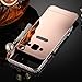 [1-Pack][2-IN-1]Samsung Galaxy J7 Case, AMASELL Luxury Bling 3D Sparkle Diamond Mirror+Aluminum Metal Frame With Pearl Tassels Hard PC Back Cover for SM-J700F /SM-J700P,2015 ( (Rose Gold with bling)