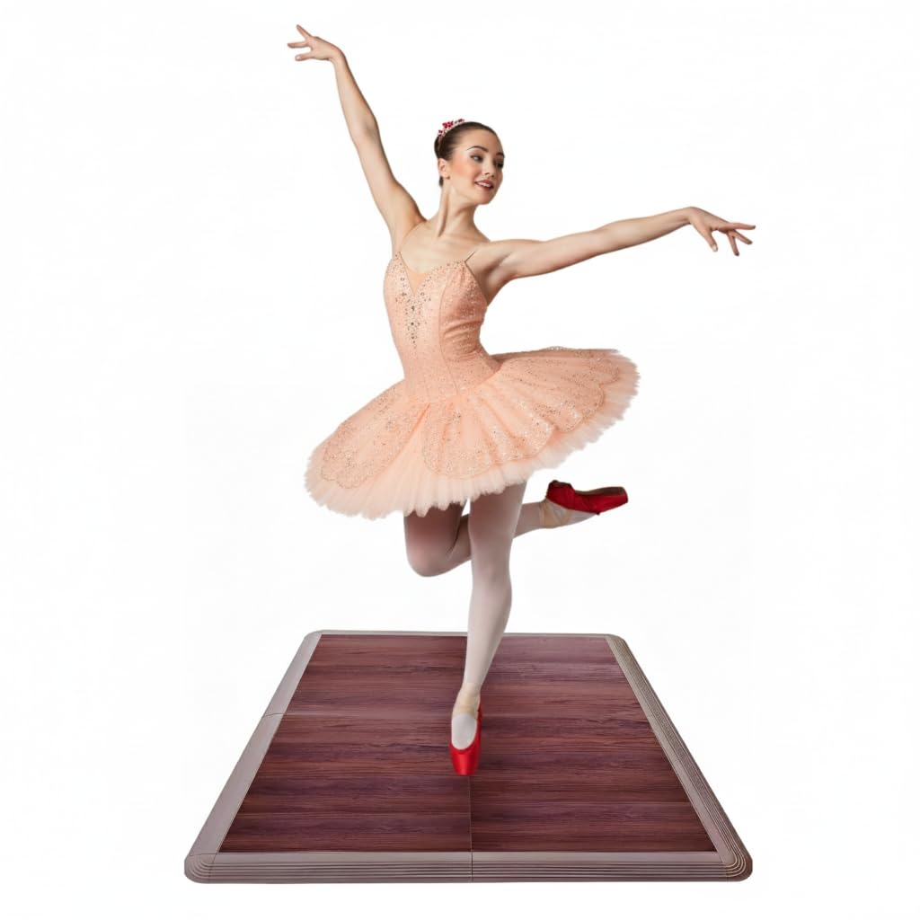 View 1 of ***FACTORY SEALED***Artan Balance Dance Floor Tiles 3.5x3.5 ft - 4 Interlocking Dance Floor Tiles for Ballet, Tap, Jazz, and Irish Dance | Portable Dance Floor Tiles for Indoor Dance Flooring – Mahogany