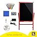 Woodsam 28”x 20” LED Sign A Frame Chalk Board/Felt Letter Chalkboard/Markers Erase Calendar/Bulletin/Yard Signs Sidewalk Neon Glass&Chalk Black Board Standing Easel for Wedding Decor/Outdoor Display