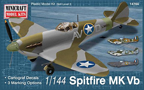 Minicraft Spitfire VB USAAF/RAF Model Kit (1/144 Scale)
