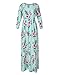 GAMISOTE Women's Spring Fashion Printed Long Dress Three Quarter Sleeve Empire Flower Floor-length Dress (Large, Army Green)