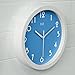 hito Silent Kids Wall Clock Non Ticking 10 inch Excellent Accurate Sweep Movement Glass Cover, Decorative for Kitchen, Living Room, Bathroom, Bedroom, Office (Blue)