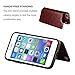 UEEBAI Case for iPhone 6 Plus 6S Plus, Luxury PU Leather Case with [Two Magnetic Clasp] [Card Slots] Stand Function Practical Soft TPU Case Back Wallet Flip Cover for iPhone 6 Plus/6S Plus - Brown
