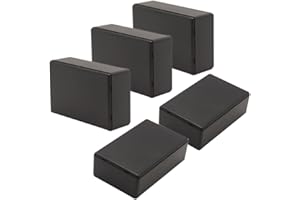 Zulkit 5Pcs Project Boxes ABS Plastic Electrical Project Case Power Junction Box Black 3.62 x 2.28 x 1.26 inch(92 x 58 x 32mm)