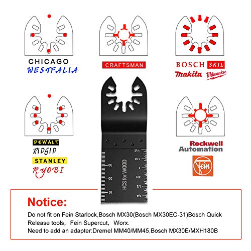Oscillating Saw Blades 50 PC Multitool Blades Metal Wood Plastic Cutting Saw Blade Fit Dewalt Milwaukee Porter Cable Makita Rockwell Ridgid and More