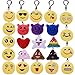 24PCs Emoji Key Chain Mini Plush Pillows Toys for Emoji Party Favors, Emoji Party Decorations