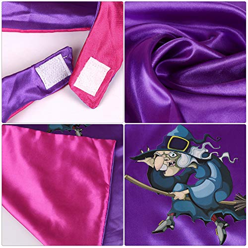 Kids Superhero Capes,Cartoon Dress Up Costumes Satin Capes with Felt Masks for Kids(4 Capes) Black