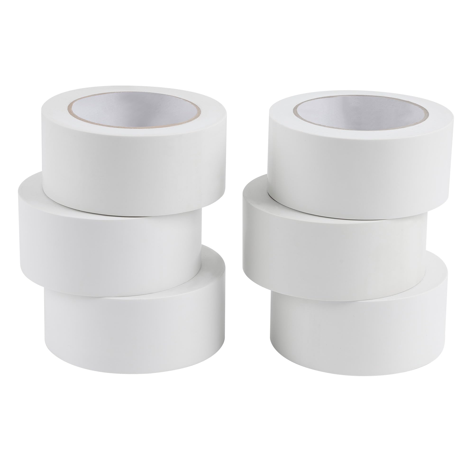 Photo 1 of Lichamp 6 Rolls Vinyl Tape, Premium Safety Marking and Traffic Floor Marking Tape, Bundling, Social Distancing, 2 Inch x 36 Yards per Roll, 216 Total Yards, White