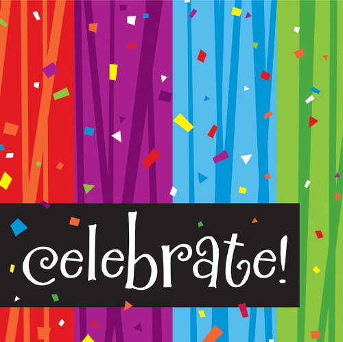 Creative Converting Milestone Celebrations Beverage Napkins, 16-Count, Celebrate