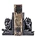 Bellaa 21503 Golden Dragon Bookends Vintage Fierce Gothic Medieval Castle Statues Sculpture Monster Book Ends Support Shelf Home Decor 8 inch