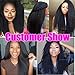 Odir Kinky Straight Bundles 12 14 16 Inch Human Hair Unprocessed 9A Brazilian Yaki Straight Virgin Hair 3 Bundles Kinky Straight Remy Hair Extensions 300g Natural Color